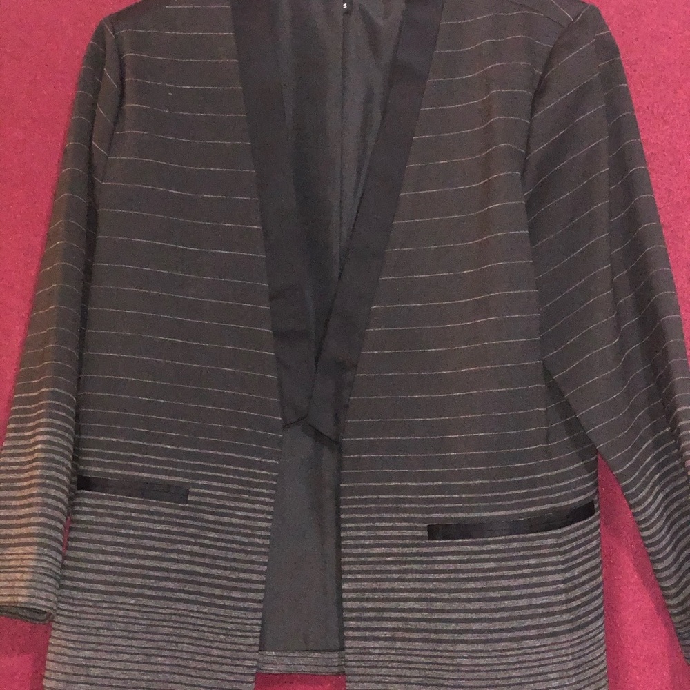 Black with grey stripes blazer